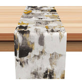 Lofaris Camouflage Grey Black Marble Texture Table Runner